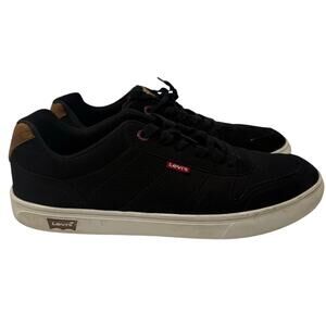 Levi’s Men’s 13 Shoes Black Sneakers Brown Heel Casual Low Top